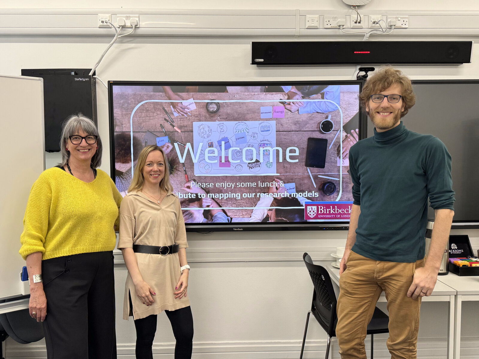 The three summit organisers, Michèle Birtel, Libby Drury and Lukas Wallrich, at Birkbeck
